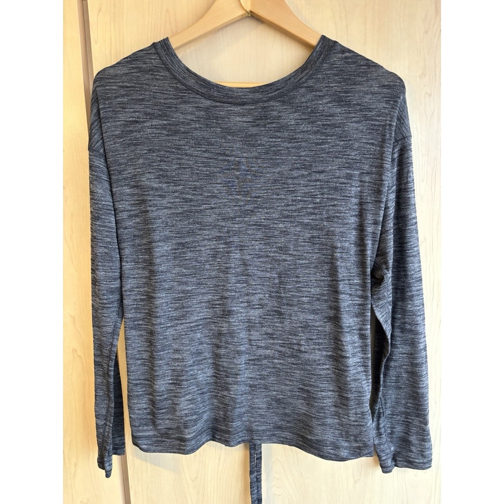 Lululemon Intent Shirt Women's Small Gray Laced With Long Sleeve Casual‎ Lace Up